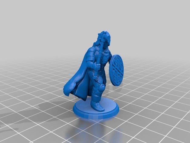 barbarian warrior hammer type 2 toys games attacker defender dnd human skull minature mini miniatures pathfinder raider viking 3D print model - Mito3D