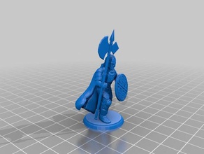 Barbar Krieger pole ax toys games 28mm 32mm attacker axeman axes defender dnd fighter mini miniature miniatures norse pathfinder arm raider Speer 3d print model - Mito3D