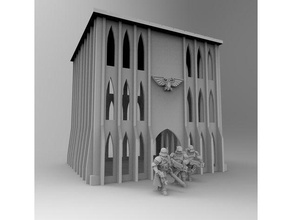 gothic imperial building 28mm 03 toy game accessories astra militarum space marine terrain wargame warhammer 40k 3d print model - Mito3D