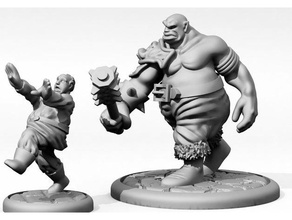 ogre gladiator toy game accessories dd dnd dungeons dragons gaming miniature miniatures rpg tabletop wargaming 3d print model - Mito3D