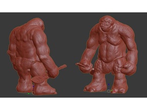 cave troll 3d impressão dnd senhor do anéis sda mini miniatura monstro ogro pathfinder ttprg 3d print model - Mito3D