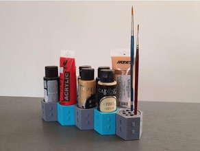 expandable paint brush rack art tools 3d print model - Mito3D