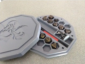 zar kutusu tepsi d&d logo oyuncaklar oyunlar dd dungeons dragons pathfinder rpg masa üstü oyun 3d print model - Mito3D