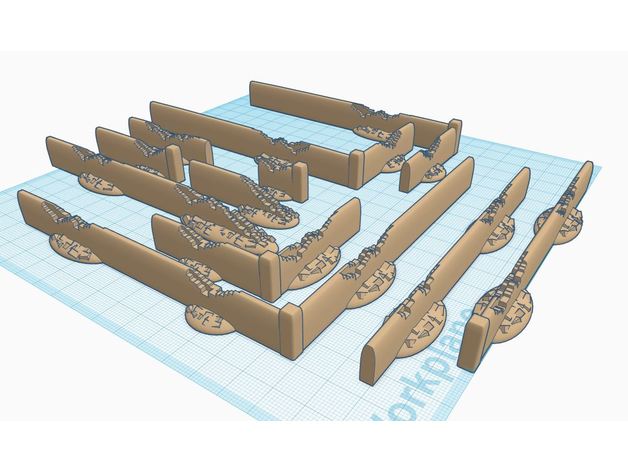 parede arruinada pack brinquedos jogos 15mm 28mm deserto o destino da nação chamas guerra fdw miniwargaming guerras do petróleo tanques tanque de equipe yankee terreno wargame wargames wargaming a 2 mundial ww2 segunda 3D print model - Mito3D