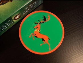 multi-color game thrones coaster house baratheon 3d printing coasters decor decoration drink gameofthrones got home kitchen living room multicolor palette2 table tabletop 3d print model - Mito3D