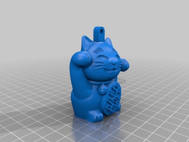 happy cat maneki neko keychain mod sculptures cute japan luck lucky manekineko 3D print model - Mito3D