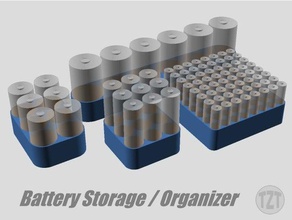 customizer battery organizer holder container box storage tray organization 3d print model - Mito3D