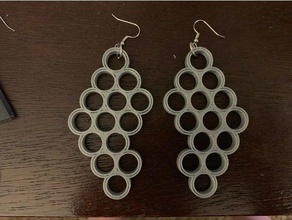 ring pattern earrings 3d print model - Mito3D