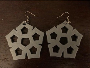 flower gear earrings 3d print model - Mito3D