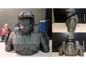 halo master chief bust figure sculptures 3d print model - Mito3D