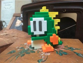 8 bits style bubble bobble dragon separate parts no glue needed toy game accessories voxel art 3d print model - Mito3D