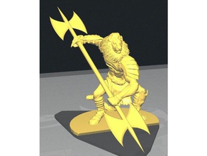 tabaxi warrior double-axe games dnd 3d print model - Mito3D