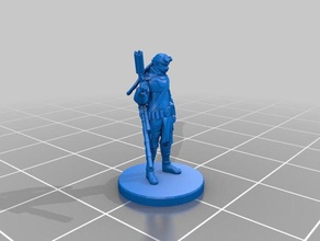 elfhalf-elf gunslinger miniature toy game accessories 3dprintable dungeons dragons tabletop 3d print model - Mito3D