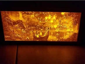 enredado lithophane 2d art luz de la noche lámpara rapunzel 3d print model - Mito3D