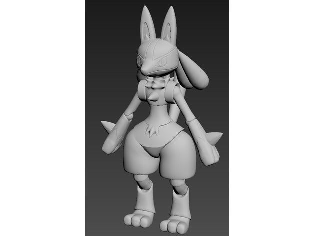 articulated lucario pokemon jointed doll creatures toy 3D print model - Mito3D
