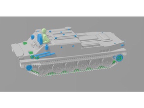 btr-50pk vehicles 15mm 6mm apc russia russian military tank ussr 3d print model - Mito3D