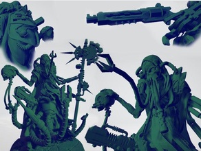 Mars makine prophet creatures cogboys cyborg grimdark kitbash magos mars mechadendrites mini miniature miniatures remix robes robot skirmish tentacles wargame wargaming 3d print model - Mito3D