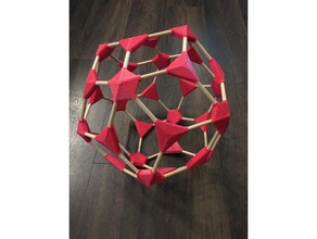 rhombisch triacontahedron Anschlüsse math Kunst Polyeder rhombus 3d print model - Mito3D