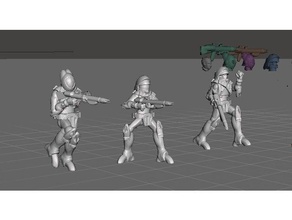 robotech zentraedi ligne de production 3 armure lourde combat l'équipe unités d'infanterie jeux rrt wargame 3d print model - Mito3D