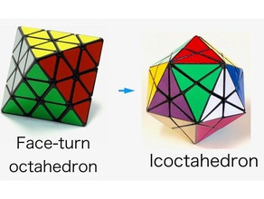 icoctahedron modifié en face-turn octaèdre puzzles 3d print model - Mito3D