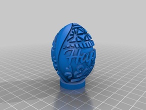 happy easter egg models easteregg 3d print model - Mito3D