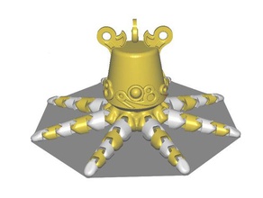 niedlichen mini-cyborg octopus remix Modelle Tier artikuliert dual-Farbe dual-extruder dual-extrusion fidgit flexi flexibel Zahnräder Radsatzes mechanisch ist mechanisches Spielzeug multi multicolor multicolors 3d-drucken polymathic in der Robotik zwei Farbe 3d print model - Mito3D