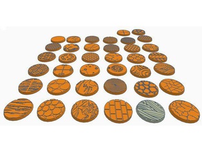 25mm round bases x38 dungeons dragons wahammer 40k tabletop miniatures toy game accessories dd fantasy rpg wargaming warhammer 3d print model - Mito3D