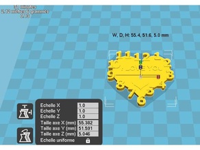 fridge magnet valentine clock style household fridge-magnet keychain magnetic 3d print model - Mito3D
