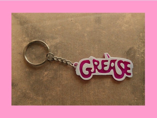 grease keychain art llavero 3D print model - Mito3D