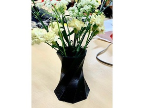 vase de fleurs plein air jardin pot fleur twisted 3d print model - Mito3D