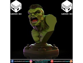 hulk busto las esculturas Modelo 3d La impresión en de la barra vengadores marvel megas empinado megs3d smartphone stl 3d print model - Mito3D