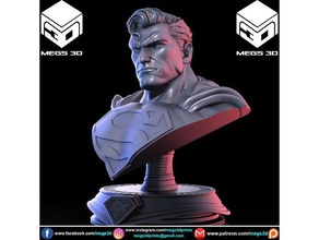 superman bust sculptures 3d printable printing dc hero dchero megs empinado megs3d superhero 3d print model - Mito3D