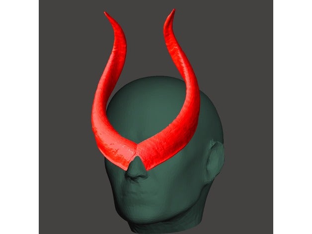 maske frontal boynuzları kostüm 3D print model - Mito3D