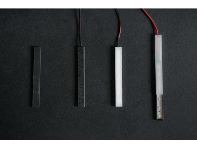 led-strip caso 3d la stampante accessori porta led luce a striscia del petg diapositiva trasparente 3D print model - Mito3D