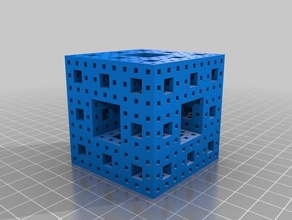 üçüncü tekrarında menger süngeri matematik 3d fractal 3d print model - Mito3D