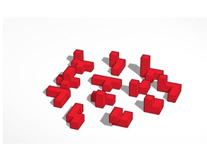 12 piece 3d cube puzzle math tetris 3d print model - Mito3D