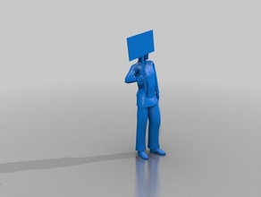erkek holding plaka işareti hq insanlar 3d print model - Mito3D