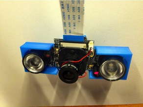 cámara de infrarrojos apoyo a la articulación rótula cam&eacutera avec led infrarouge 3d impresora accesorios montaje raspberry pi rotule 3d print model - Mito3D