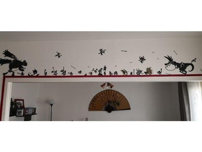 patapon guerrieri collezione decorazione della parete 2d art decorativo 3d print model - Mito3D