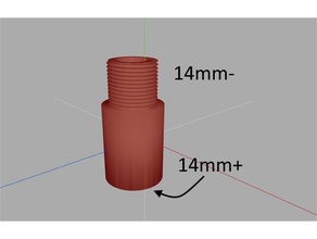 airsoft barril estendere 14mm-14mm+ giocattolo gioco accessori allegato thread 3d print model - Mito3D