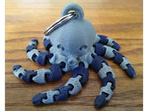 cute mini octopus keychain remix animals articulated model dual extruder extrusion fidgit toy flexi flexible multcolor multi polymathic two color 3d print model - Mito3D