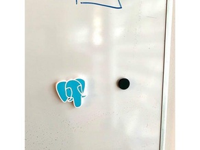 slonik postgresql elephant office magnet whiteboard 3d print model - Mito3D