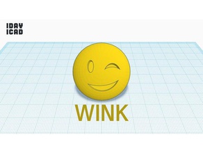 1Tag 1cad wink andere 1day1cad Kreis emoticon emotion Gesicht 3d print model - Mito3D