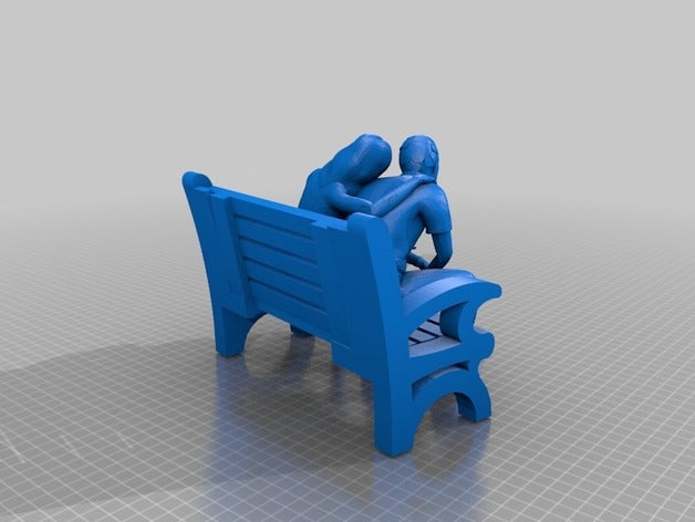 couple love bench people designspark female 3D print model - Mito3D