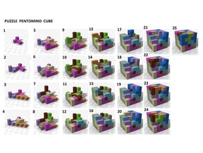 pentomino puzzle cube 3d printing 3d print model - Mito3D