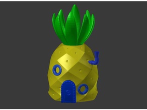 spongebob evi ayırır oyuncaklar oyunlar balık tankı ananas 3d print model - Mito3D