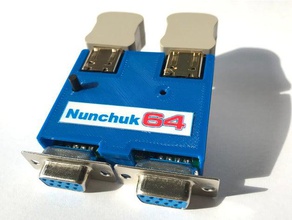 nunchuk64 caso eletrônica c64 commodore 64 3d print model - Mito3D