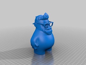 zee hipster 3d drucken beared Gläser leer jabf pepio 3d print model - Mito3D