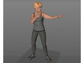 woman fighting position people stand 3d print model - Mito3D