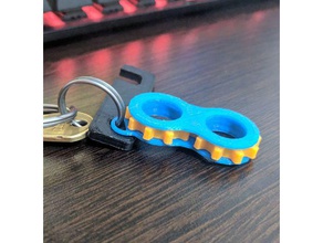 gear keychain keychains gears 3d print model - Mito3D